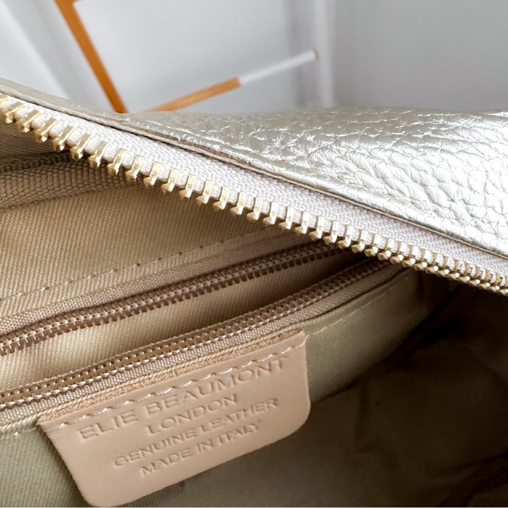 Gold & Natural Woven Crossbody Bag with Tassel - Picture 14 of 14